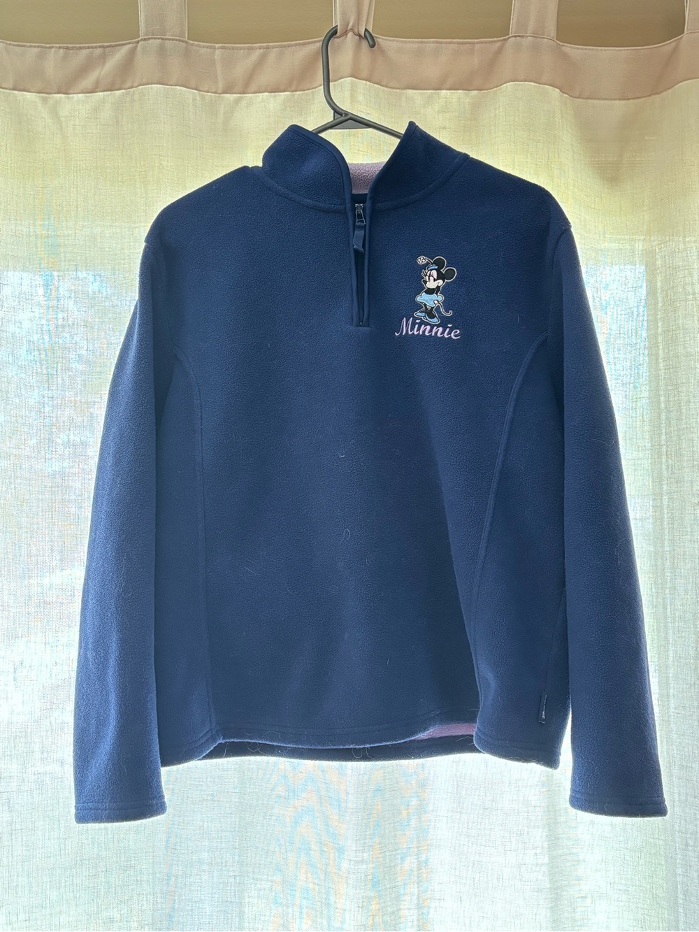 Navy Minnie Embroidered Half-Zip Fleece Sweater Disney store exclusive